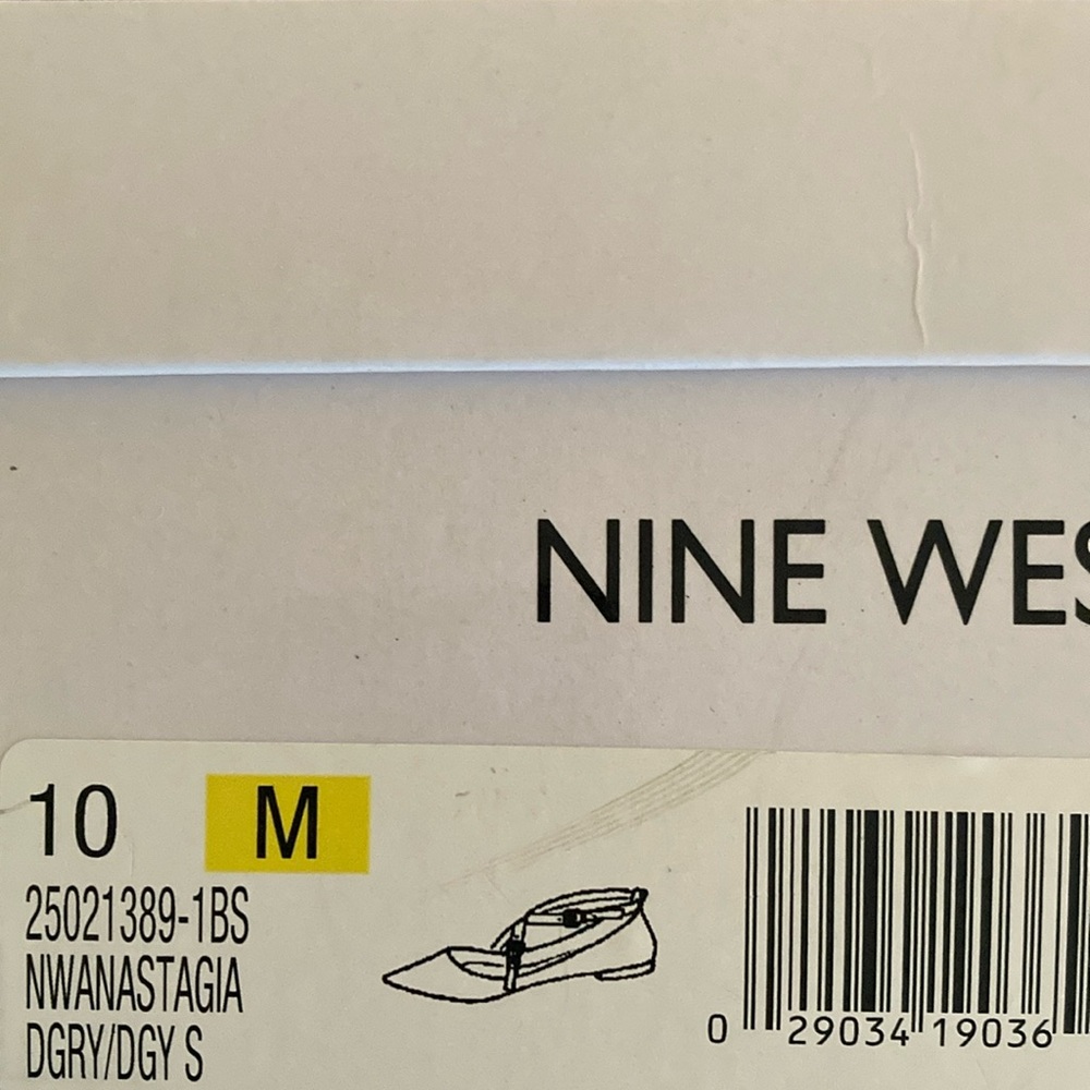 Nine West Gray Ballerina Pointed Flat Shoe